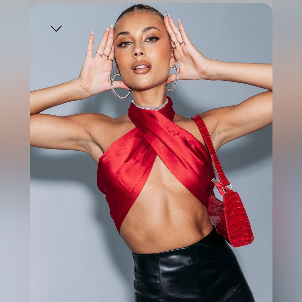 Princess Polly Red Saxon Top